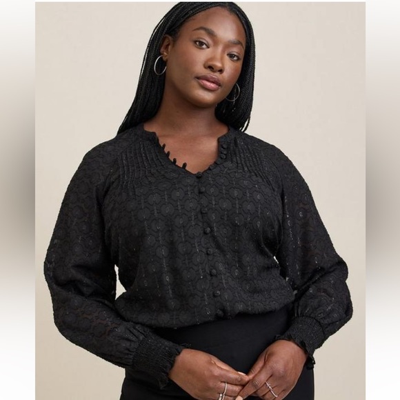 Size 1, Torrid, Long Sleeve Blouse - Picture 3 of 4